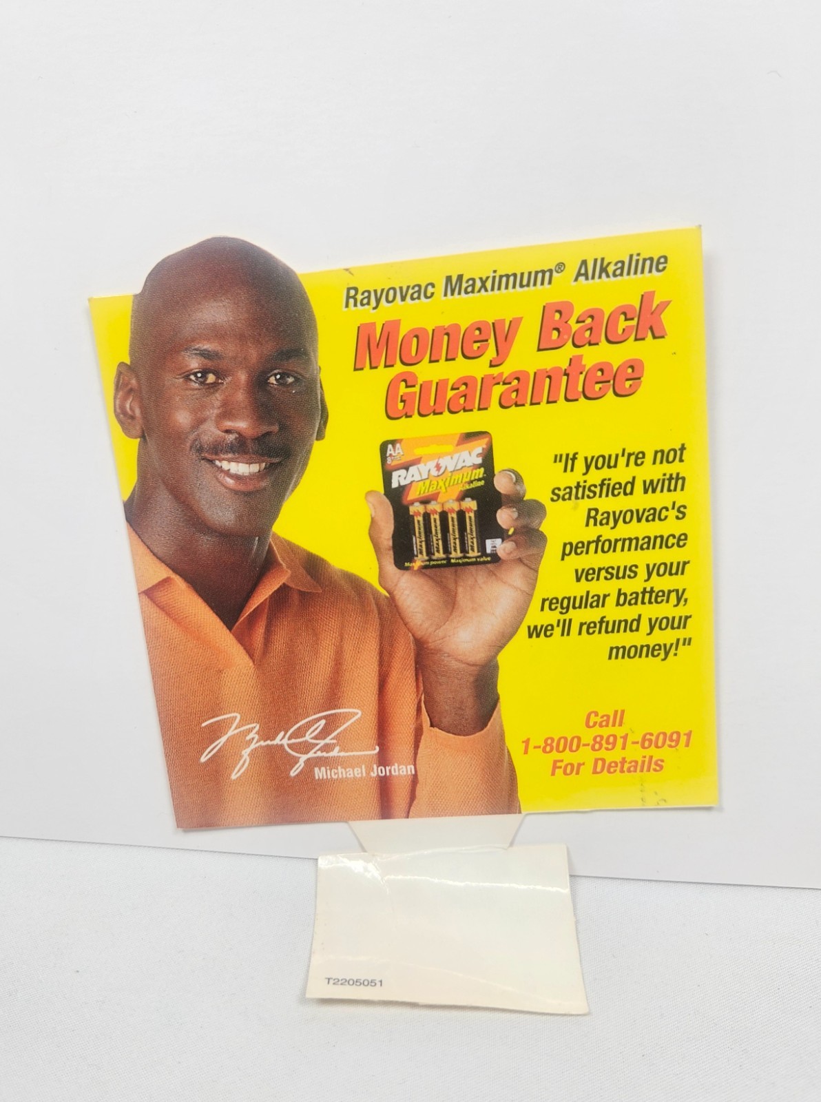 Michael Jordan Rayovac Store Display Advertising Piece 3.5 x 3.75 Chicago Bulls