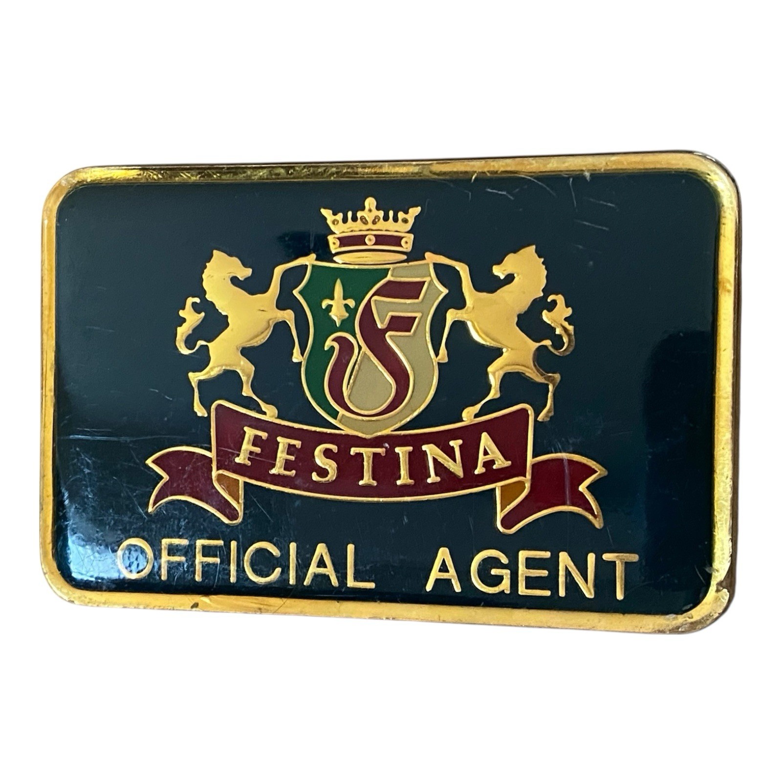 RARE 4” Festina Official Agent Watch Store Display Sign Plaque Advertising Plate