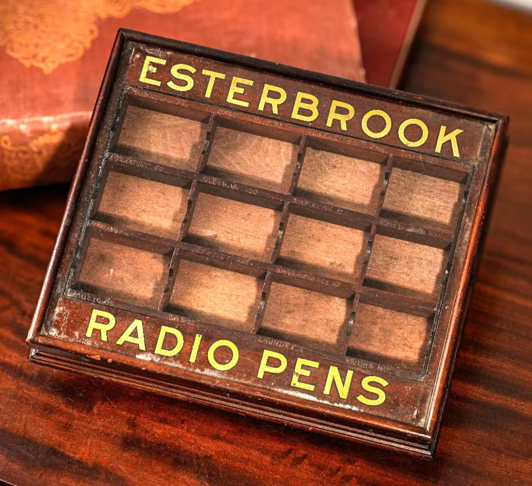 Esterbook Radio Fountain Pen Antique Advertising Writing Retail Display Case