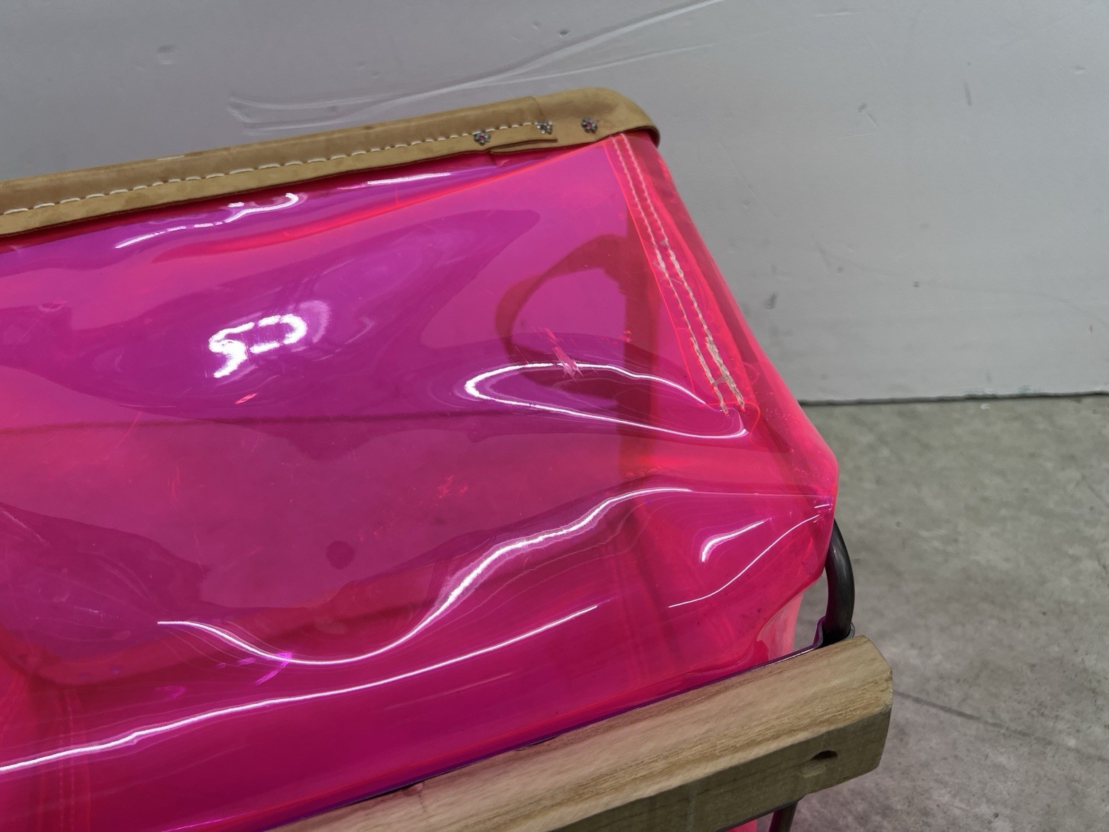 Victoria’s Secret VS Barbie Pink Store Display Storage Bin Basket Leather Handle
