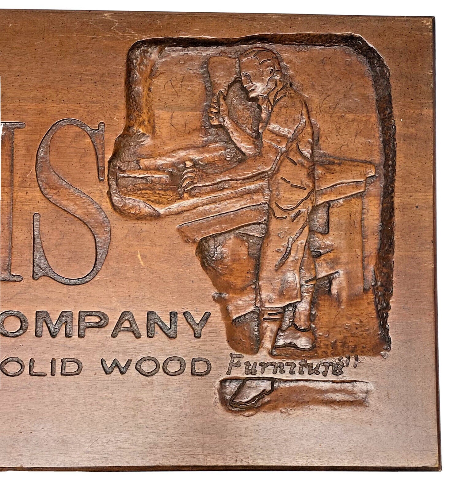 Davis Cabinet Company Advertising Sign Man Cave Woodworking Wood Store Display