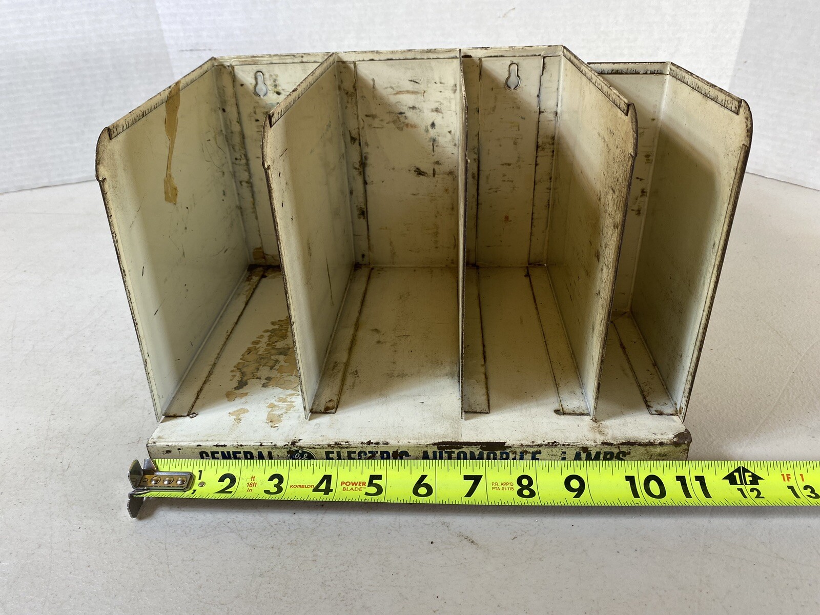 GE vintage General Electric Automobile Lamps Divided Shelf Metal display 5D9