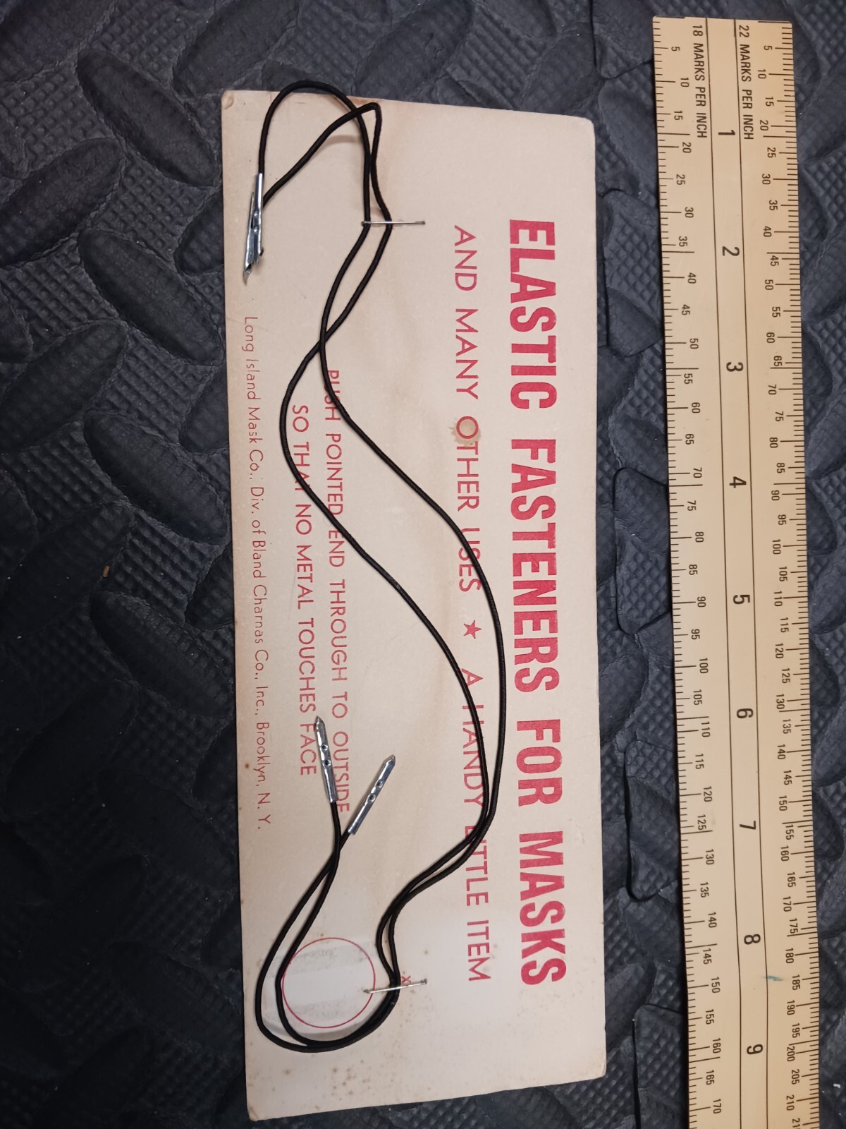 Vintage Store Sign Elastic Fastener For Masks Brooklyn New York Advertisement…
