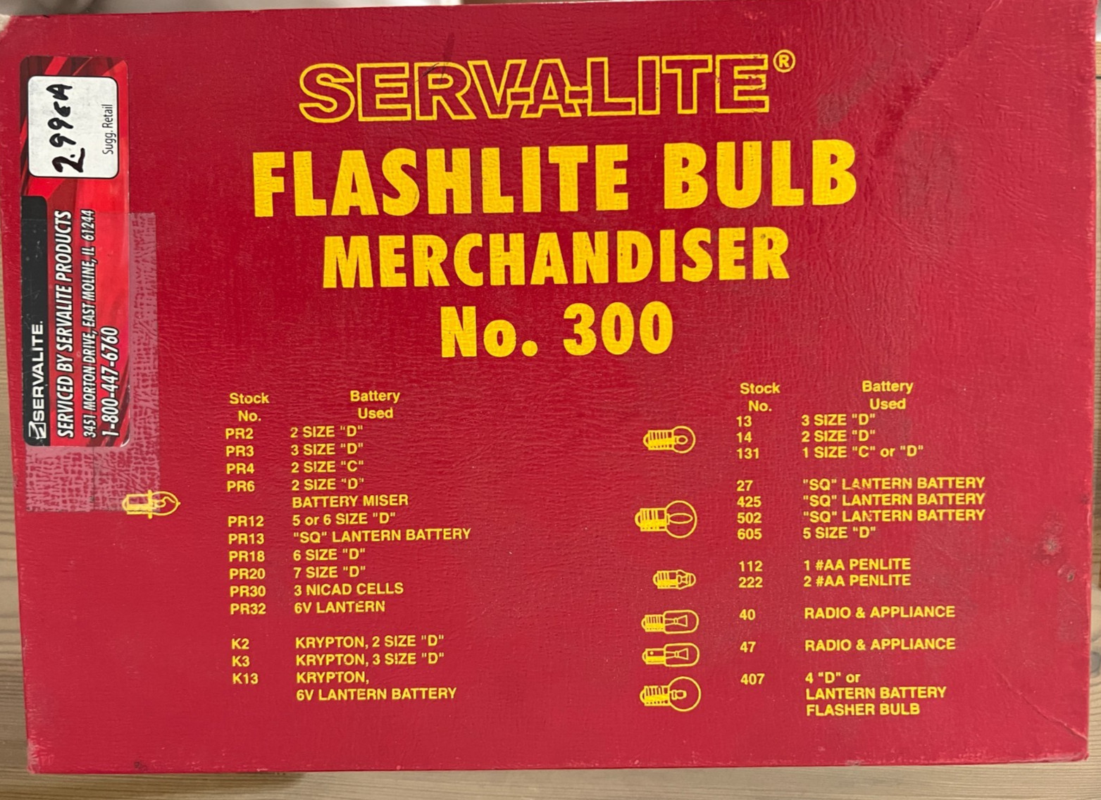 Vintage SERV-A-LITE Flashlite Bulb Merchandiser No. 300 Display