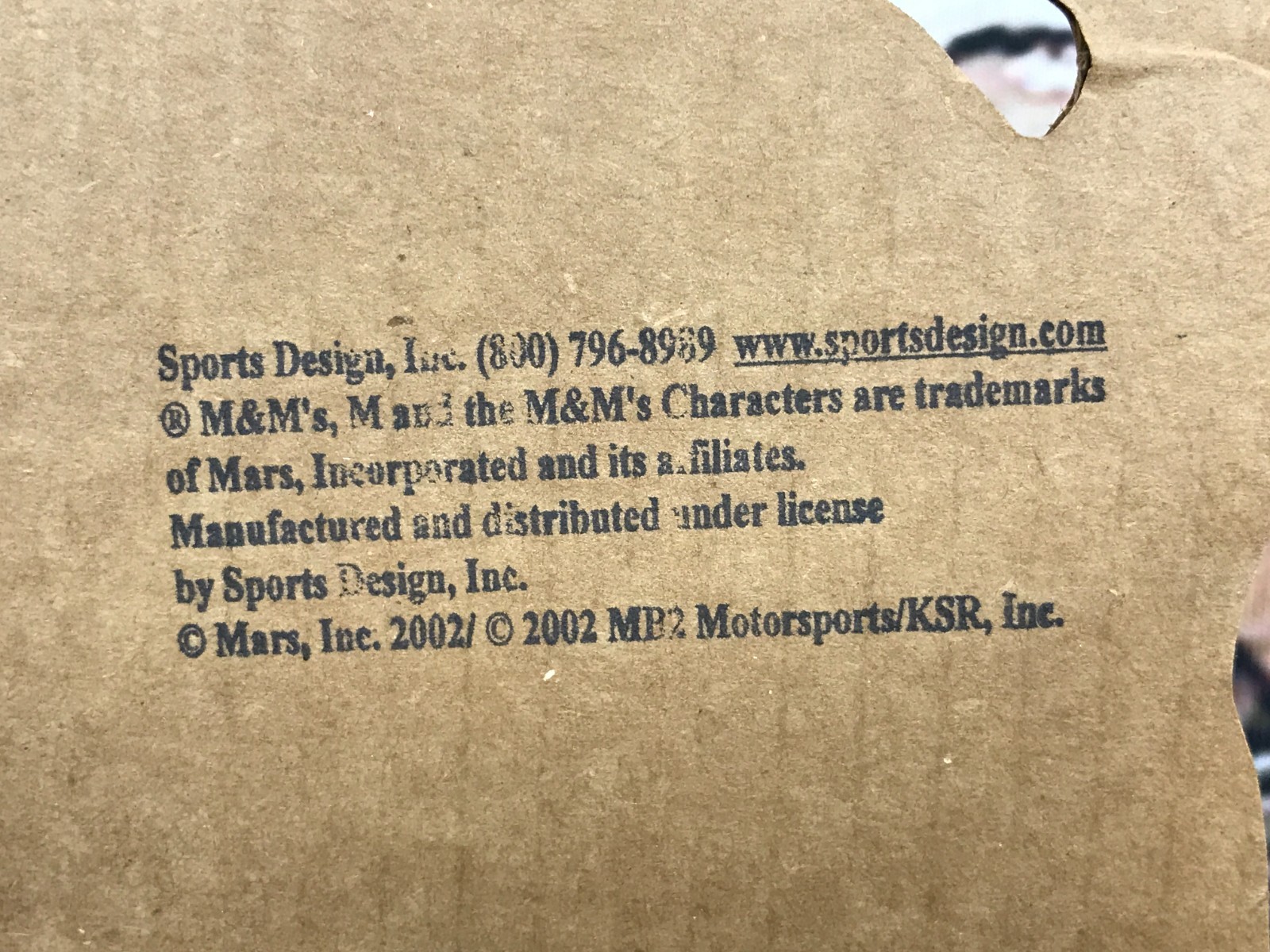 Vintage 2002 M&M 12″ Cardboard Counter Store Display Signed by Ken Schrader