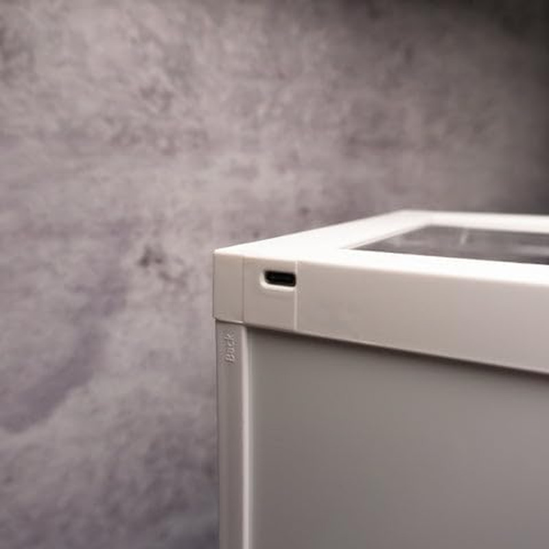 White Display Show Case with LED Lights Mirror for Scale Models