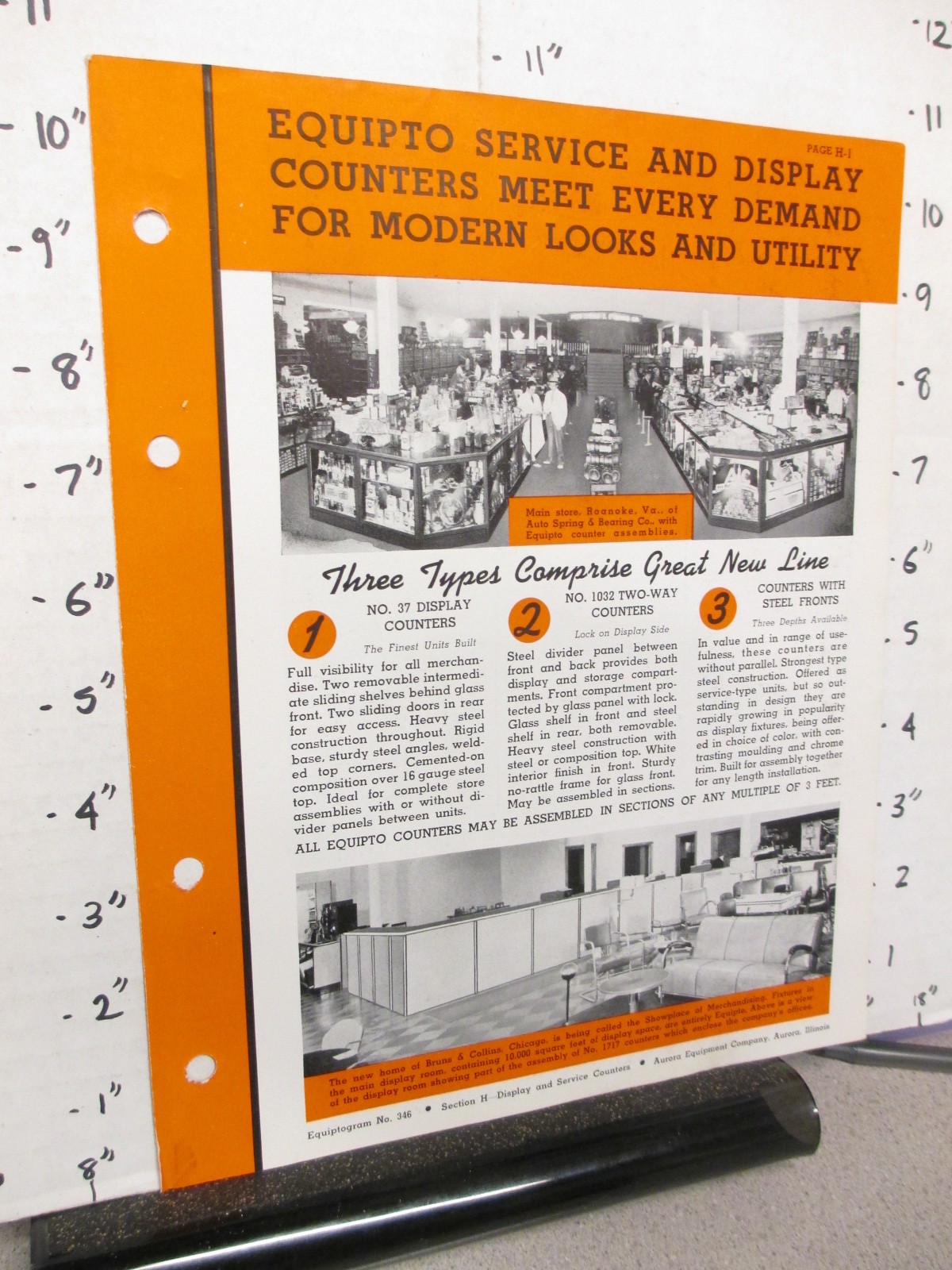 Aurora 1940 AUTO SPRING Roanoke VA store display sales sheet office shelving
