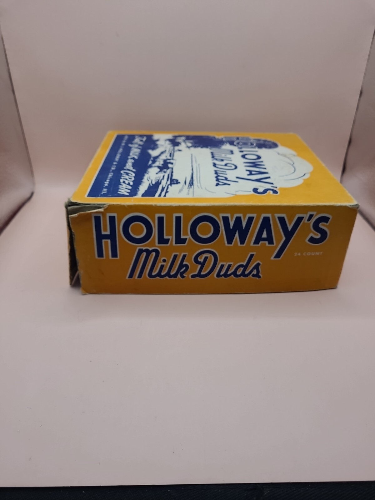 Vtg 50’s Holloway’s “Milk Duds” Display Box – RARE- Used, Fair Cond