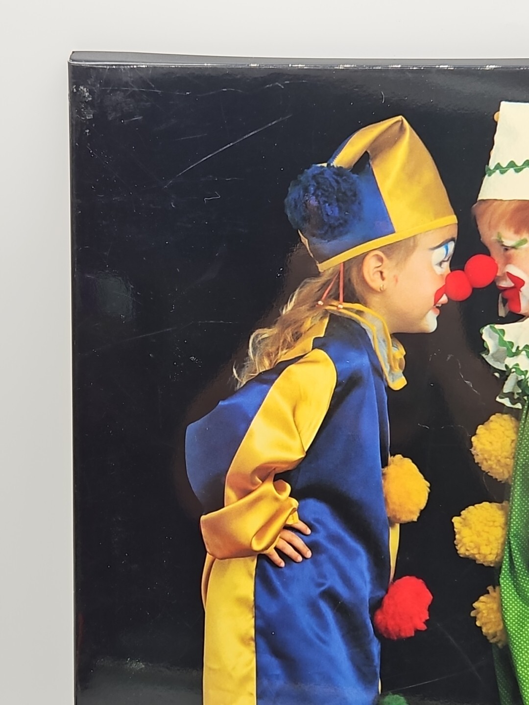 VINTAGE 1984 KODAK ADVERTISEMENT SIGN POSTER TWO KIDS CLOWNS 20X16 TIN SCRATCHES
