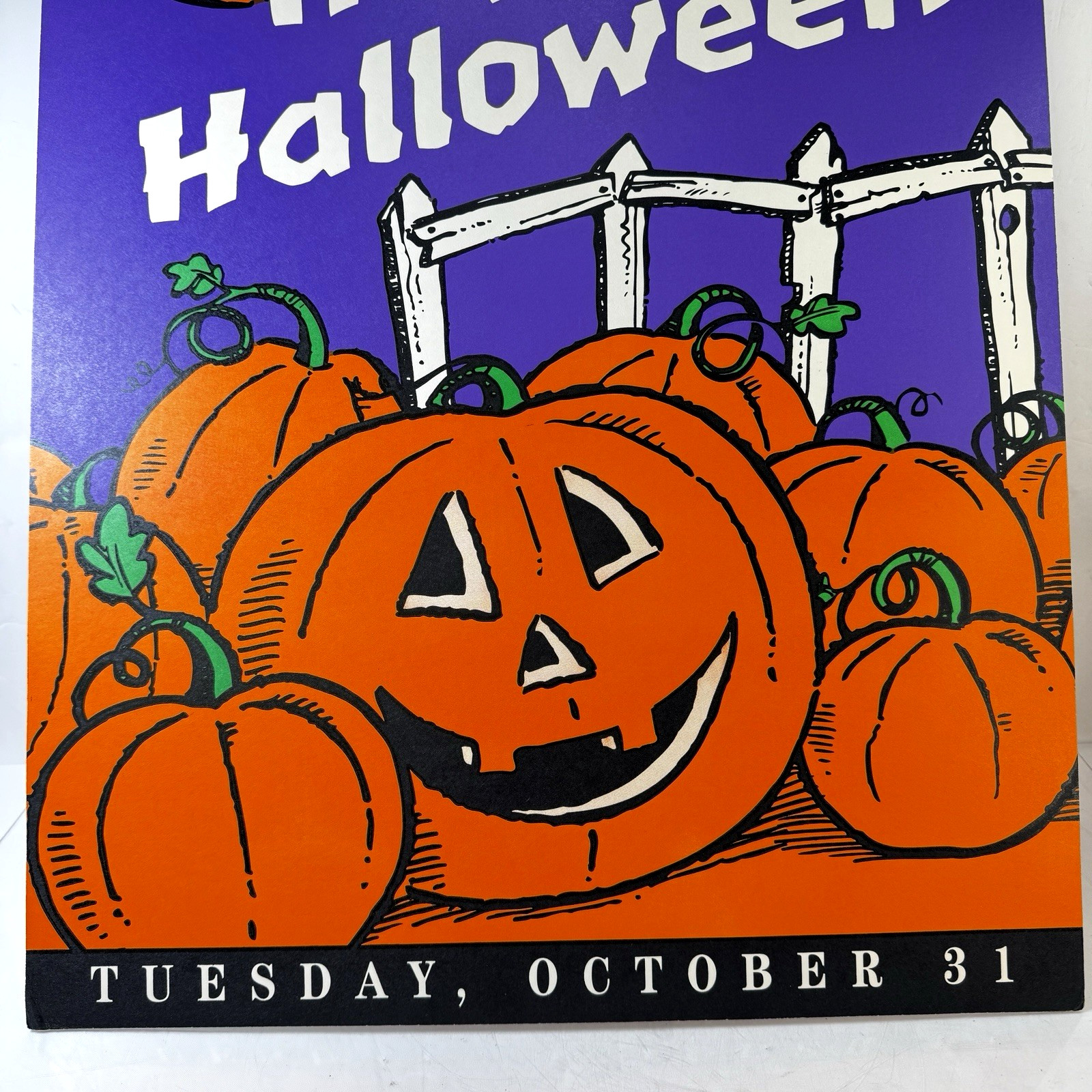 Vintage 1990s HAPPY HALLOWEEN Large Store Display Double Sided 26 x 20