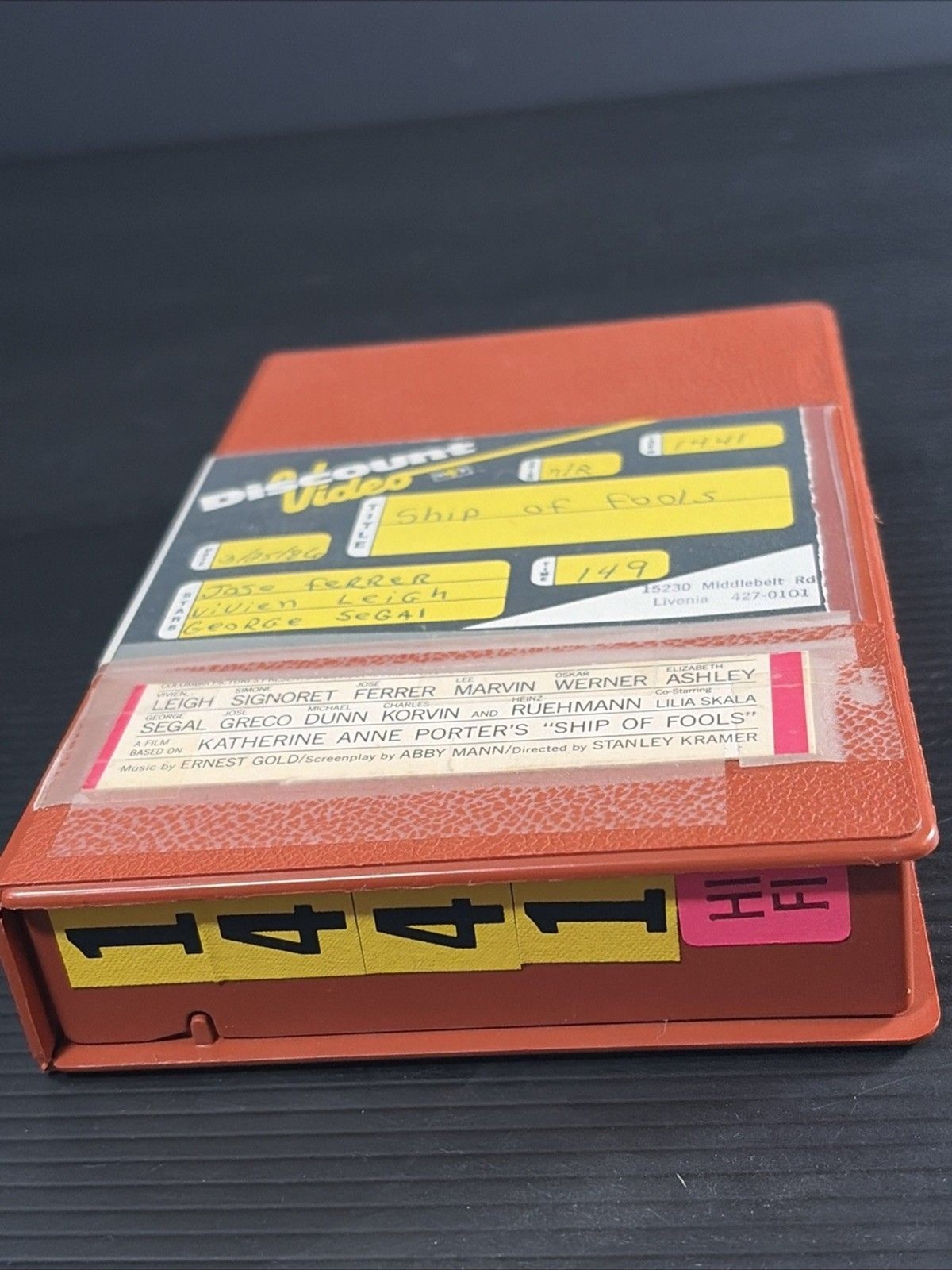 Vtg Discount Video Store Beta Rental Case Box Ephemera Nostalgia Ship Of Fools