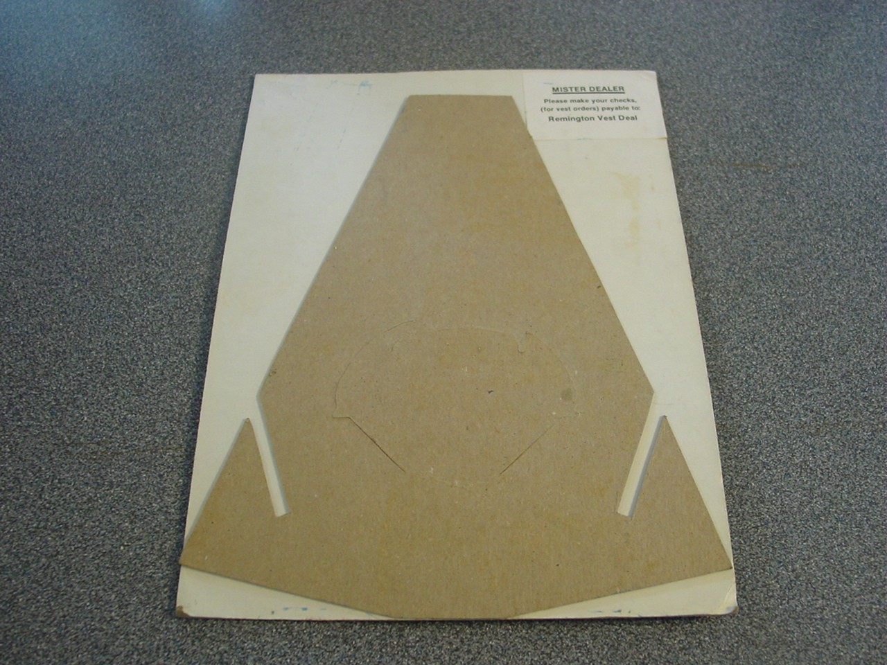 Remington Cardboard Display STORE DISPLAY SIGNS Western Vest Tear Off Retail
