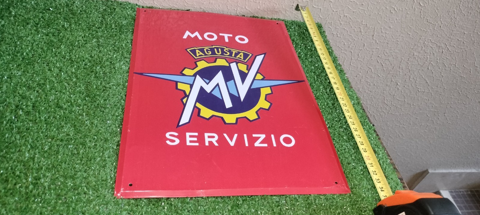 Table, Collectible Advertising Tin Sign, Moto Agusta MV Service