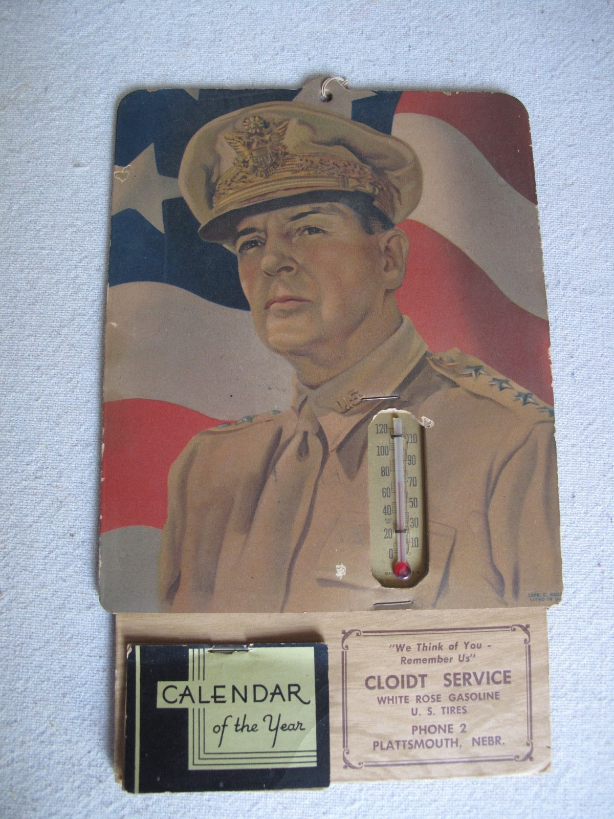 Vintage 1944 General Douglas MacArthur WW11 Poster Calendar 5 5/8″ X 9″