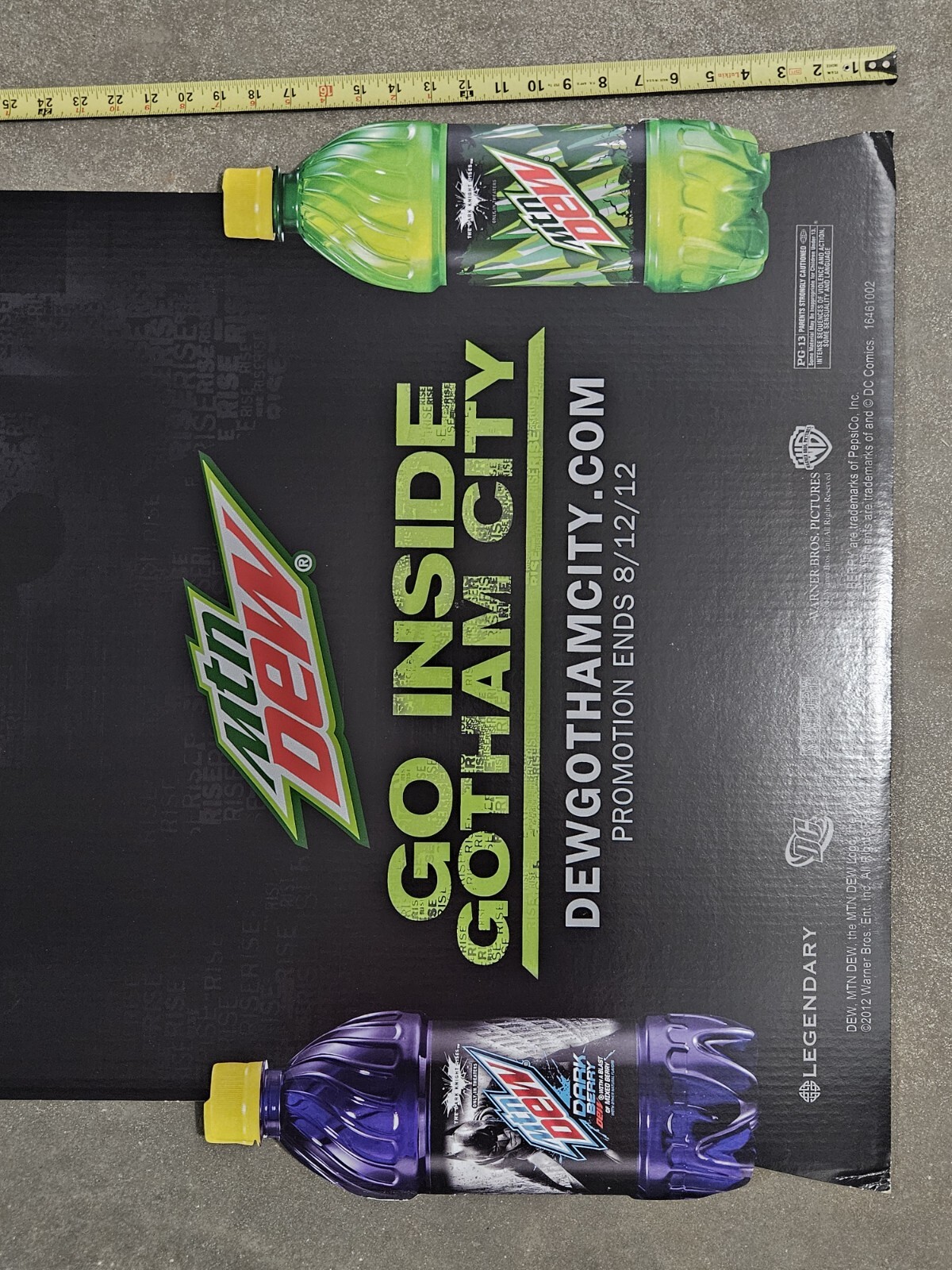 2012 NOS Batman The Dark Knight Rises Mountain Dew Cardboard 6′ Store Display