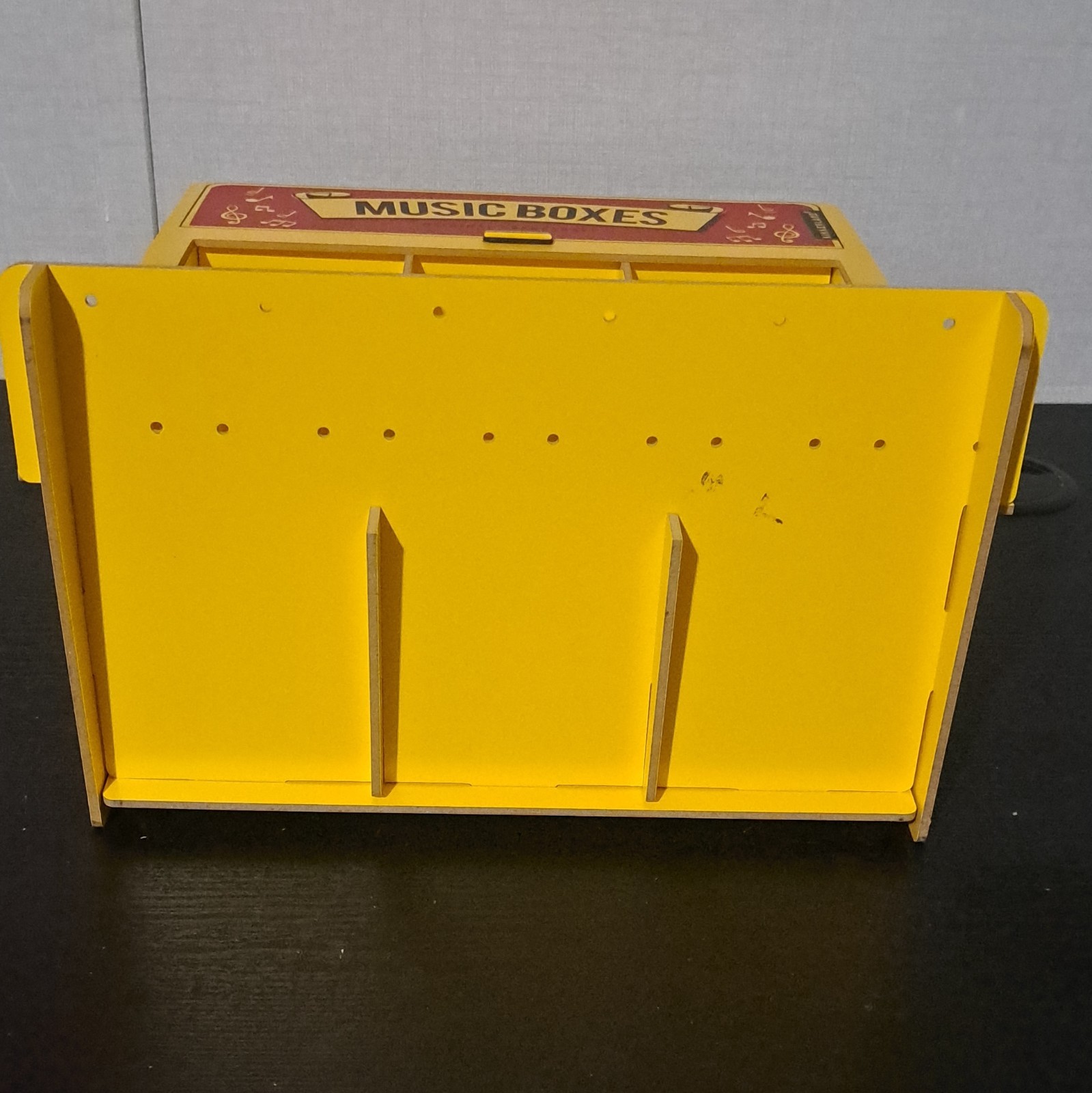Kikkerland Music Boxes Countertop Store Display Stand Yellow Red