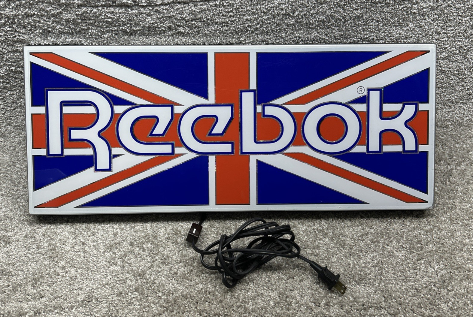 Vintage Reebok Framed Light Display Retail Sign 80s 90s Tested Works EUC