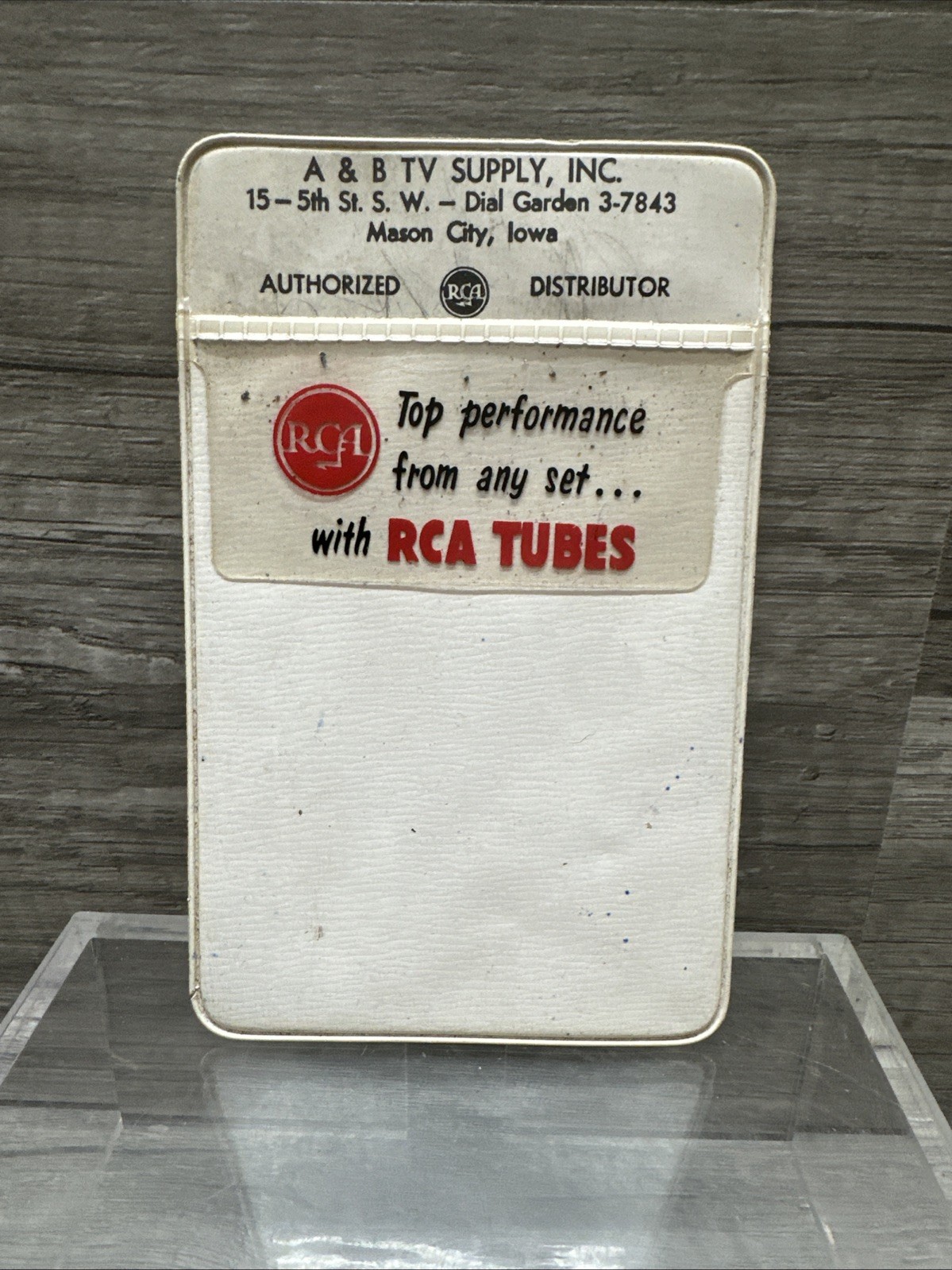 Vtg RCA TUBES Pocket Protector MASON CITY IOWA A&B TV SUPPLY Rare!!