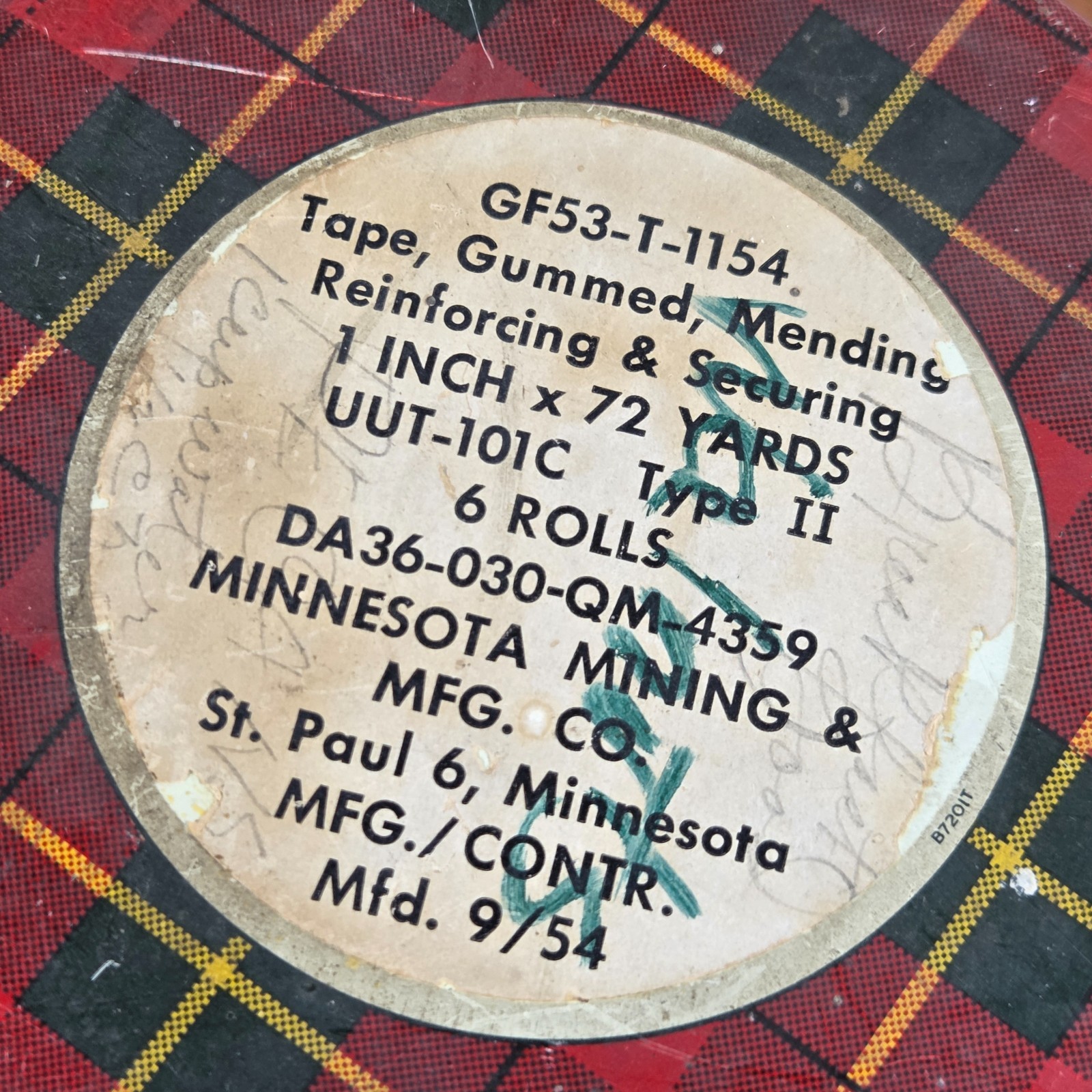 Vintage 3M Minnesota Mining & Manufacturing Transparent Tape Can Tin Empty