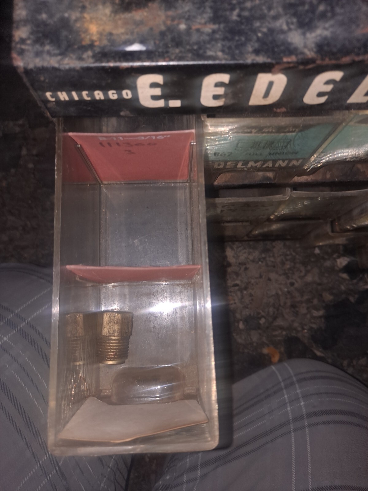 Vintage E. EDELMANN & CO. Chicago Metal Cabinet Organizer Store Display W/ Parts