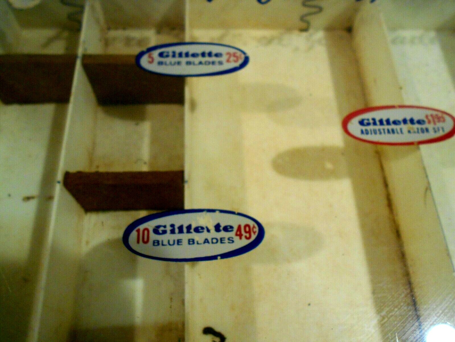Vintage Gillette Razor Blades Counter Top Display Case