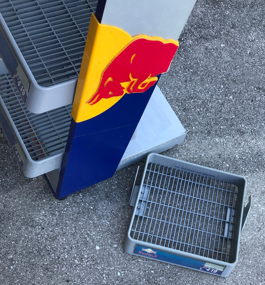 Red Bull Roll Around Shelf Shelves Display Stand UNIQUE Mancave Gameroom Decor