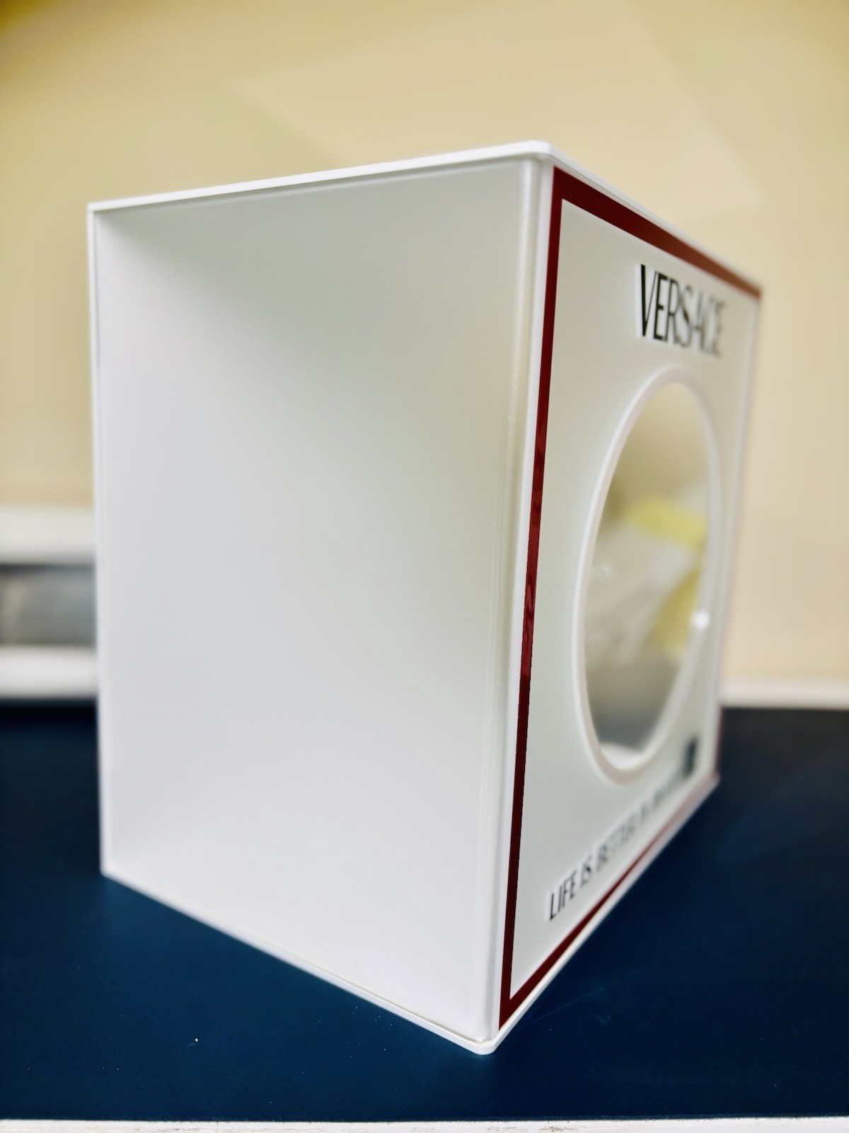 Versace Plastic Eyewear Presentation Box Single White/Red Holds 1 Sunglass