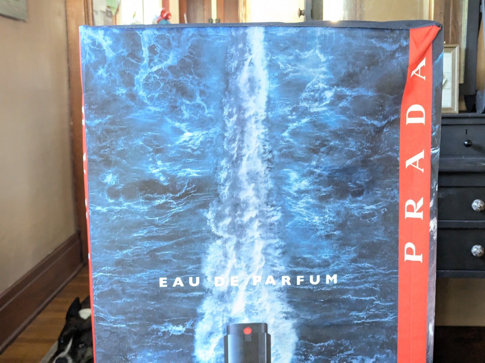 Prada Luna Rossa Ocean Eau De Parfum 3D Retail Display Promo Cloth 18″x18″x42″