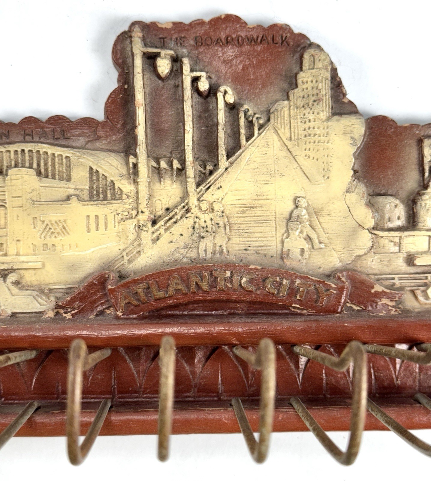 Vintage Tie Belt Rack Hanger Atlantic City New Jersey NJ Beach Decor Advertising