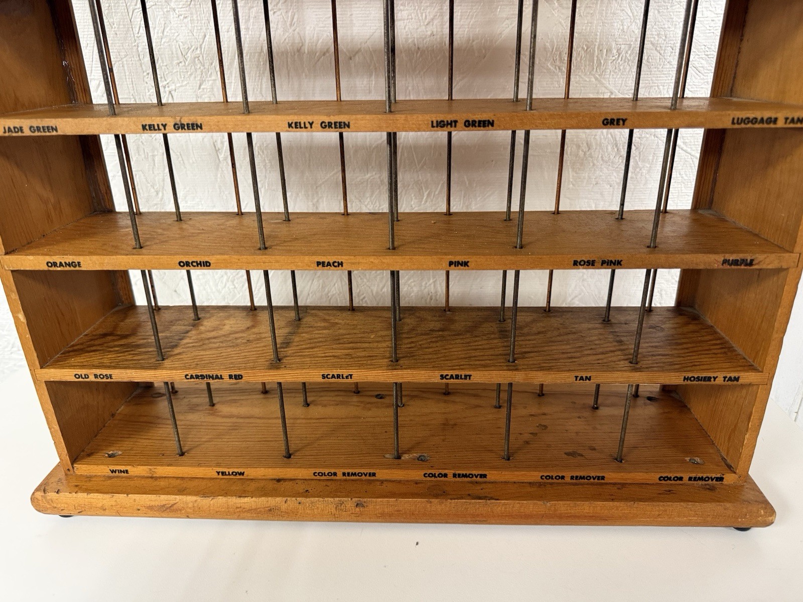 VTG RIT Fabric Dye Store Display Rack Wood Metal Countertop Cottage Core Decor