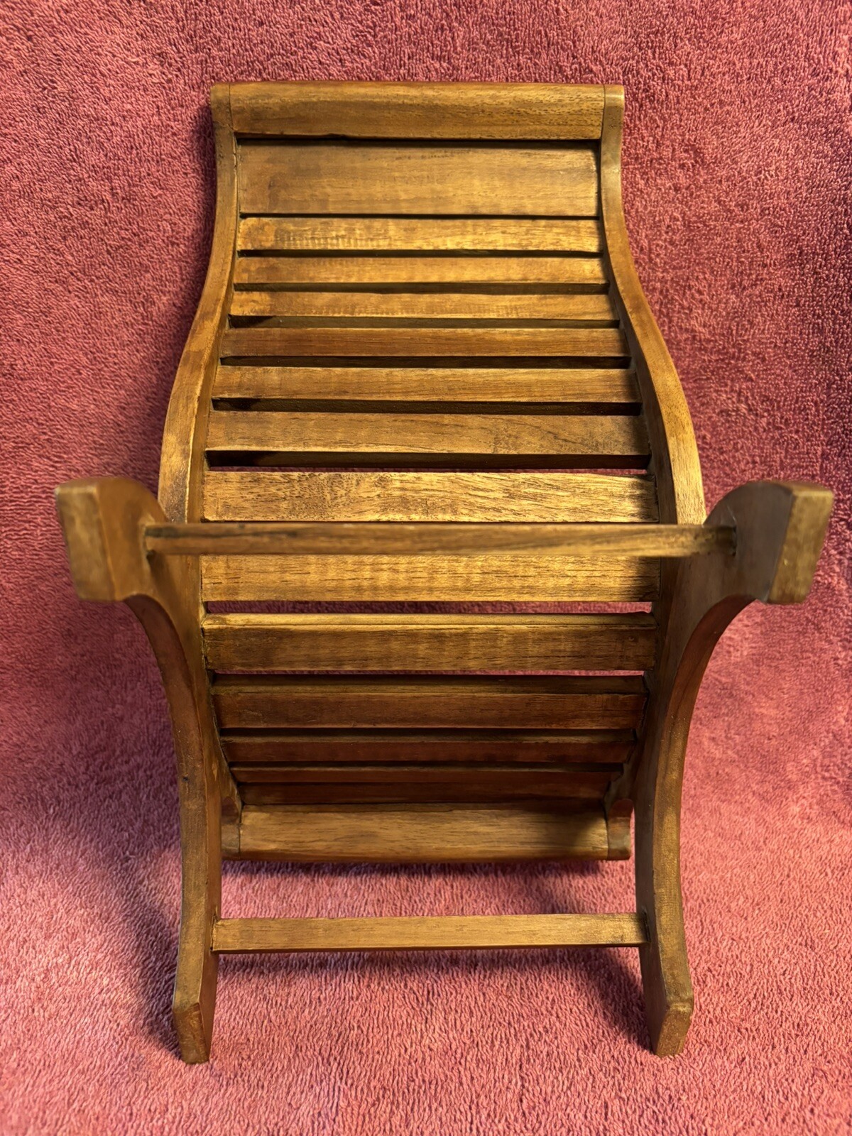 MINIATURE WALNUT HANDMADE OUTDOOR LOUNGE CHAIR SCALE MODEL PROTOTYPE￼