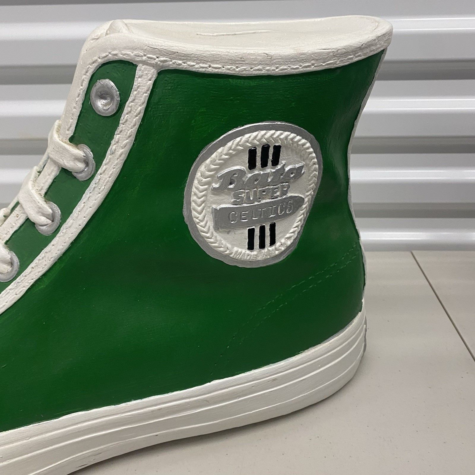 Amazing Vintage Bata Super Shoe Green Boston Celtics Store Display Advertisement