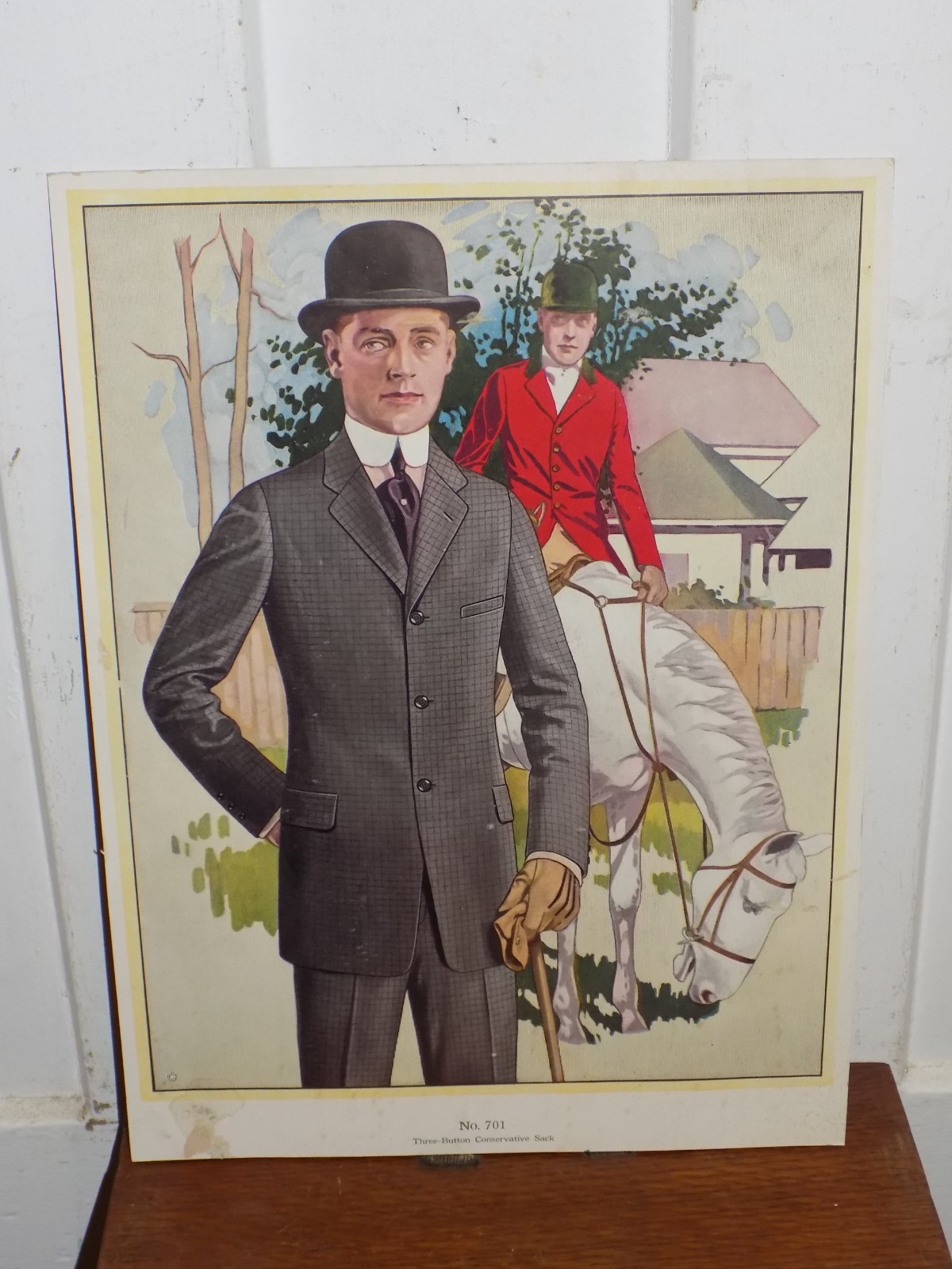Vintage Men’s Cardboard Fashion Store Display Sign