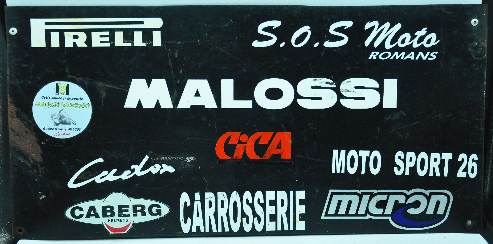 Antique Unenamelled Advertising Plate Brand Motorcycle Tire Garage Collection