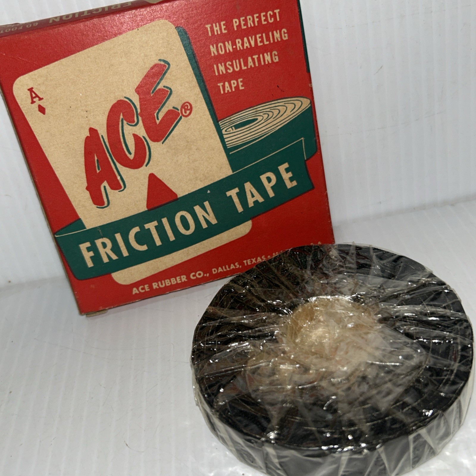 Vtg Ace Friction Electrical Tape Insulating Ace Rubber Co Dallas TX USA New/327j