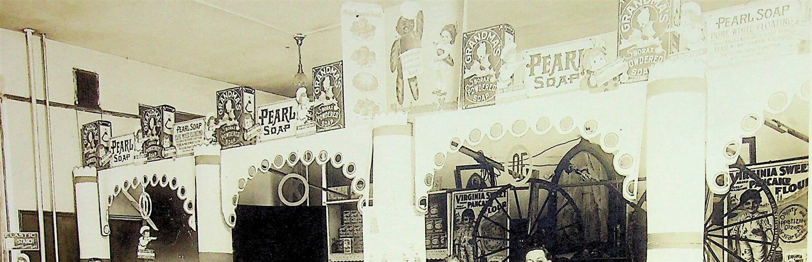 C. K. of O. Branch 19 Vintage Interior Photo LOTS OF ADVERTISING Pearl Soap