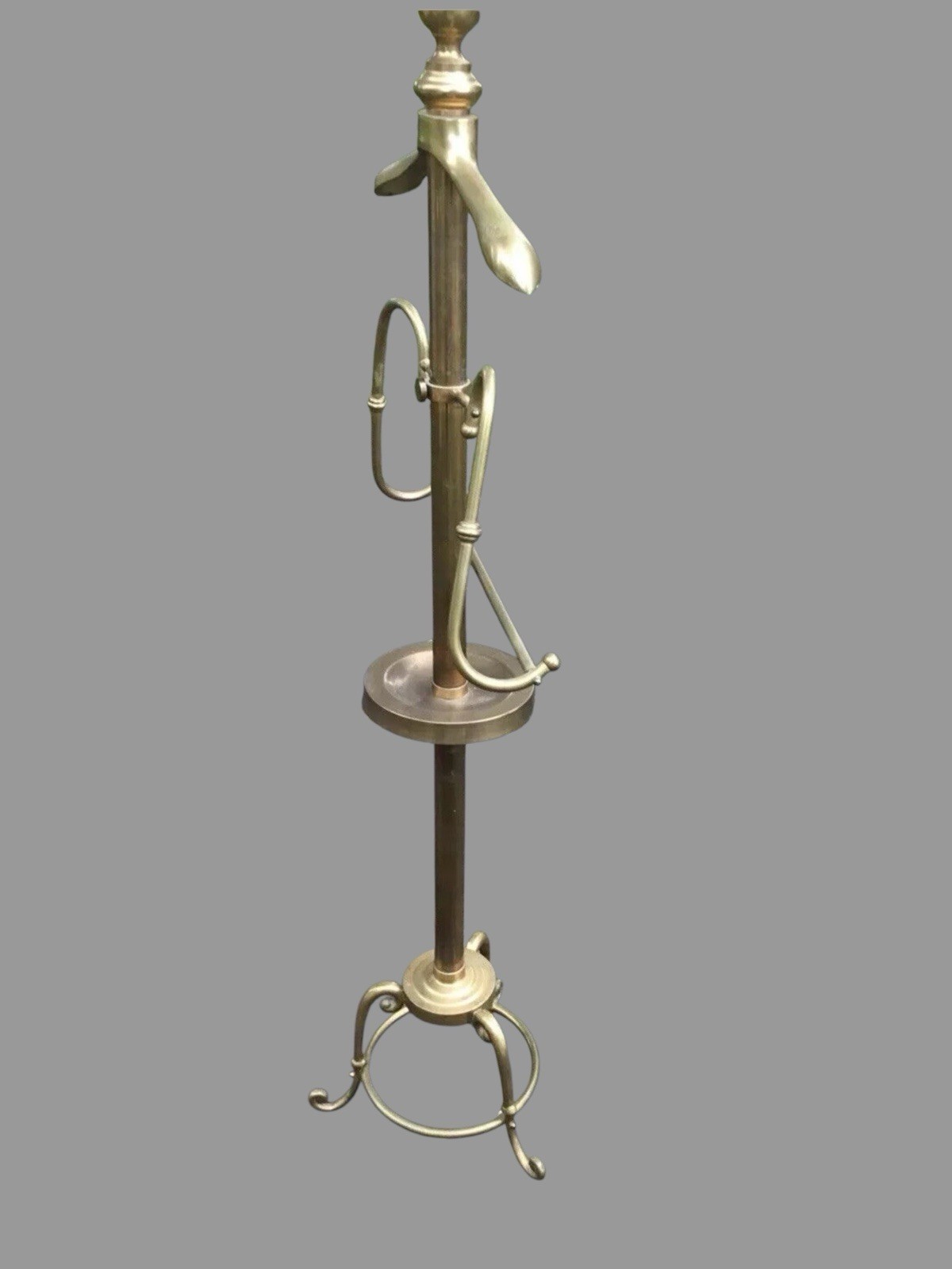 Vintage Antique Brass Store Display Costumer Clothing Holder