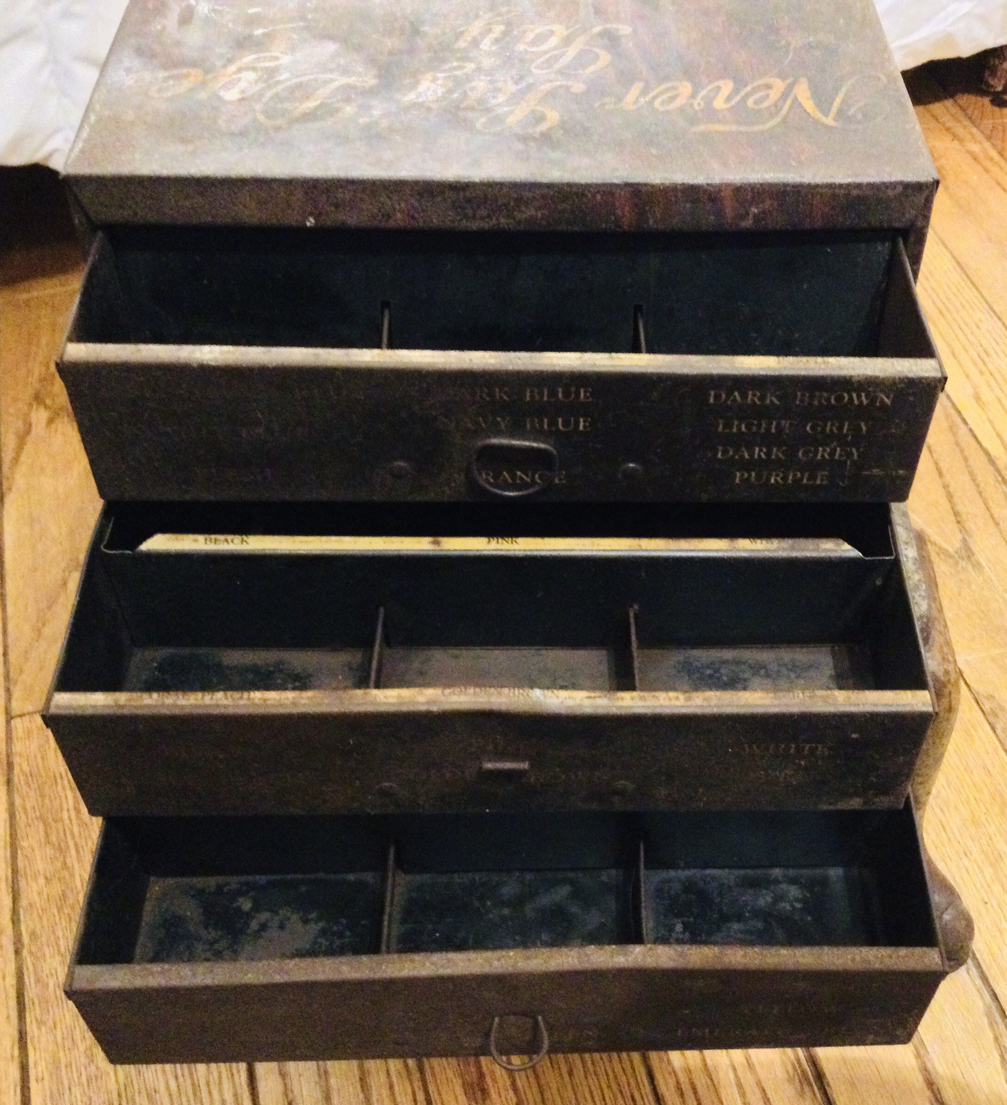 ANTIQUE c.1920 ADVERTISING GENERAL STORE DISPLAY CABINET “NEVER SAY DYE SAY RIT”