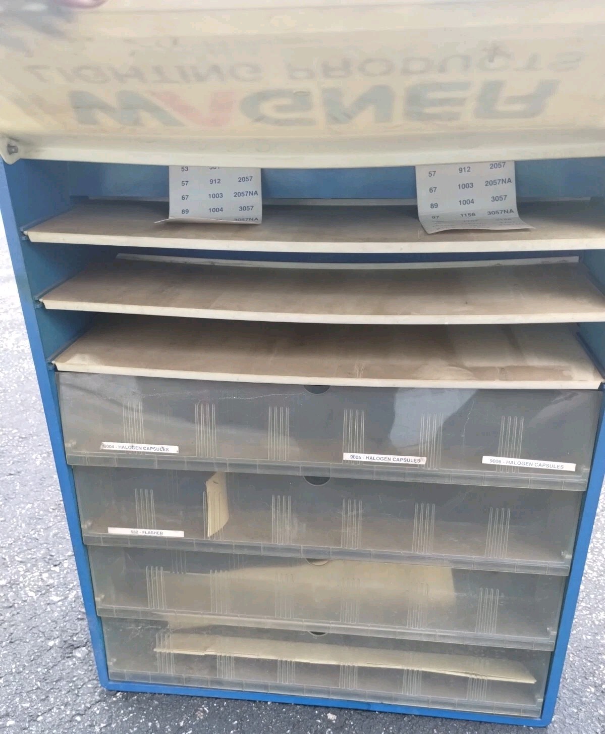 Vintage Wagner Lighting Products Display Wall Cabinet – Garage, Shop, Mancave