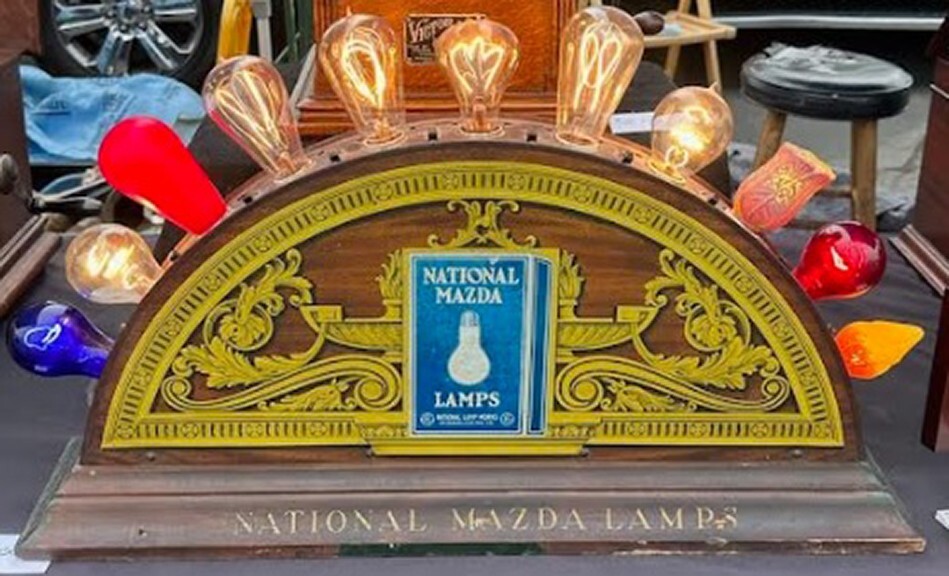 1920’s Antique National Mazda Lamp Works Counter Display