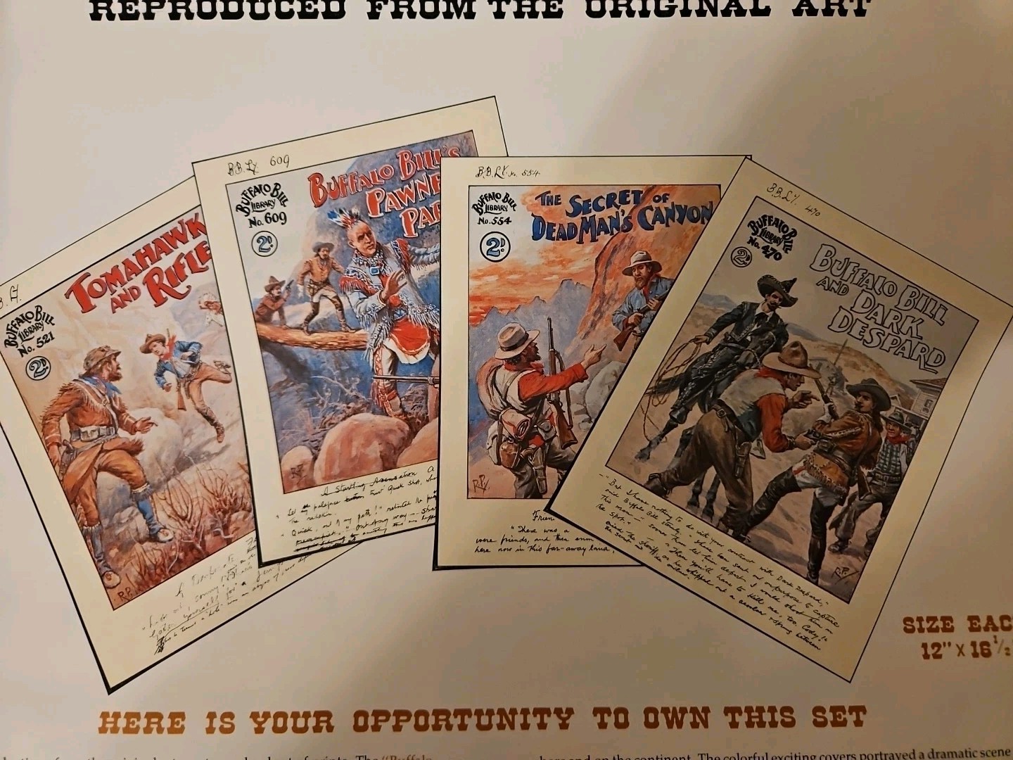 1978 Vintage Winchester Western Collection Buffalo Bill’s Adventures Calender