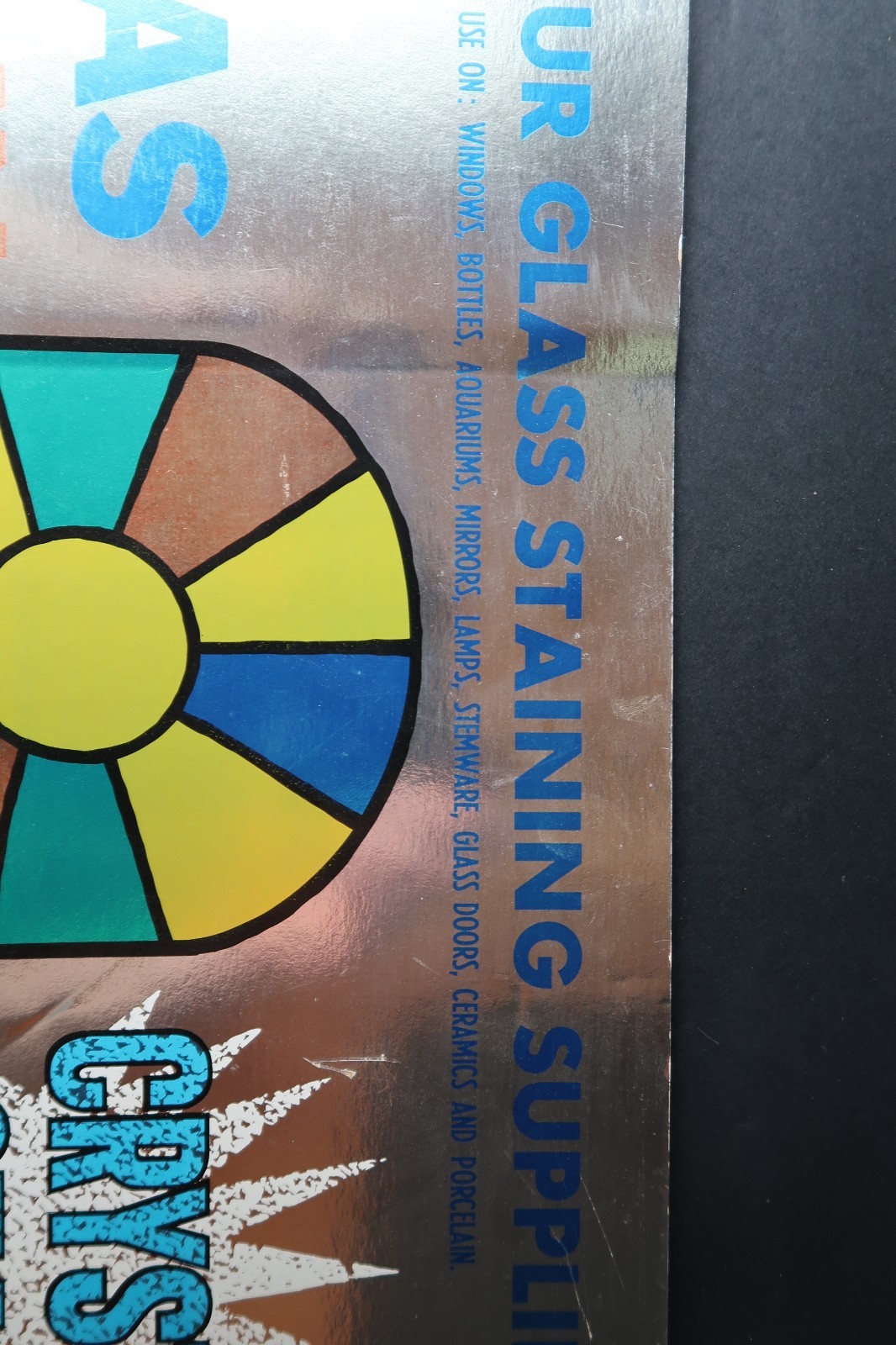 Glas Crystal Stain Store Display Hobby Shop Advertising Man Cave She Shed