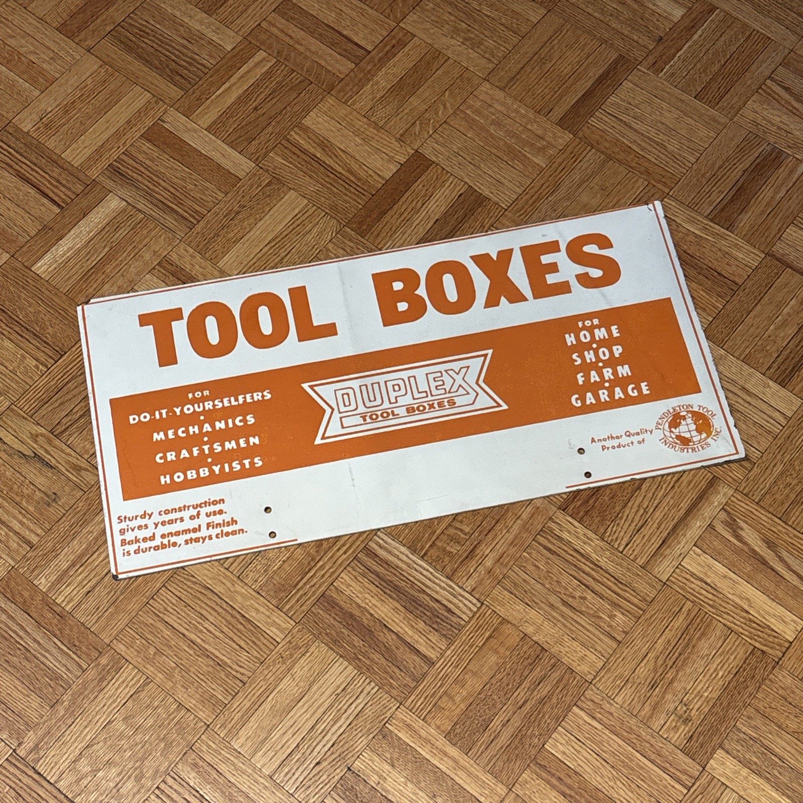 Vintage DUPLEX TOOL BOXES Double-Sided Hardware Store Display – 24 x 12”