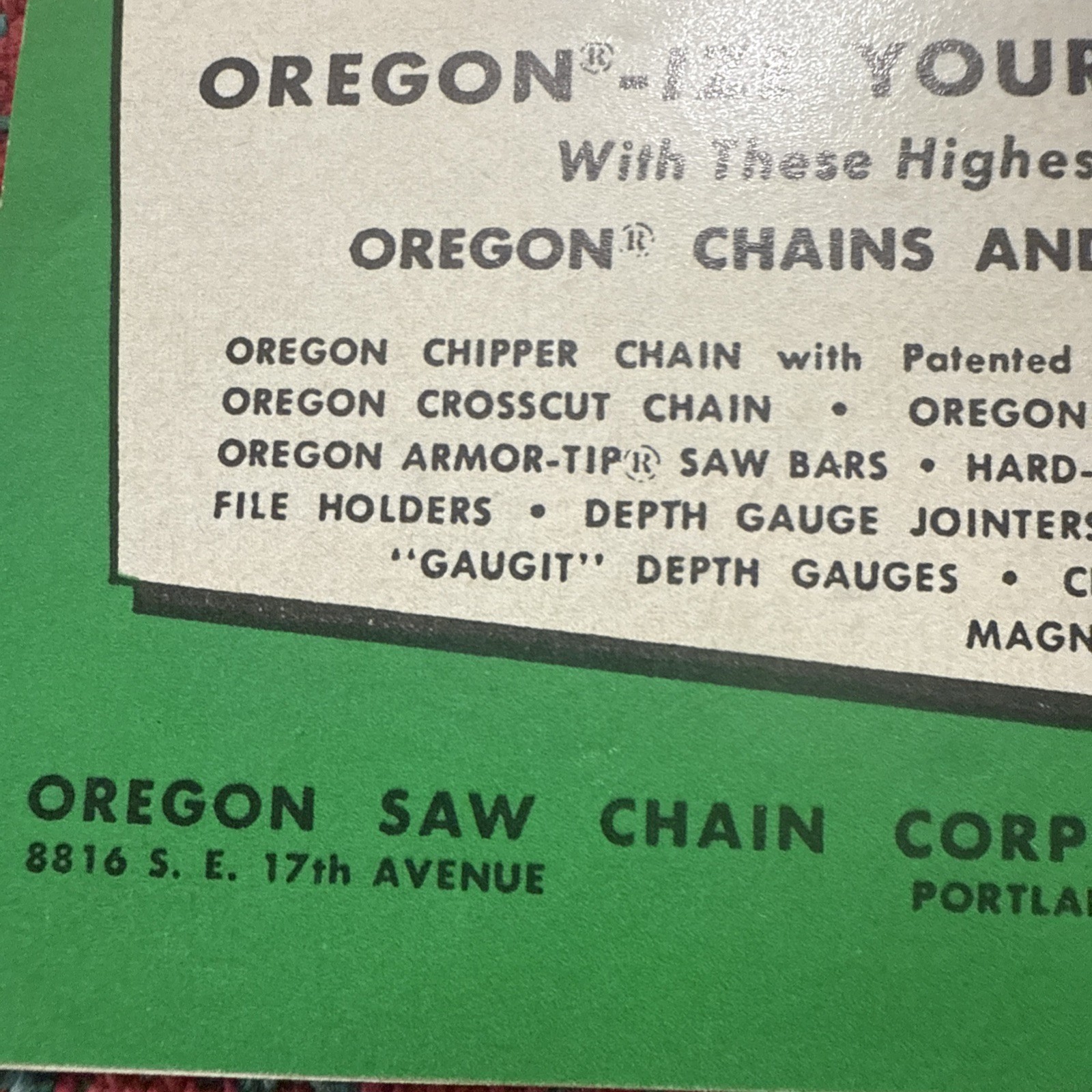 VINTAGE OREGON CHAINSAW Book Filing Maintenance Advertising RARE USA 🇺🇸 Early