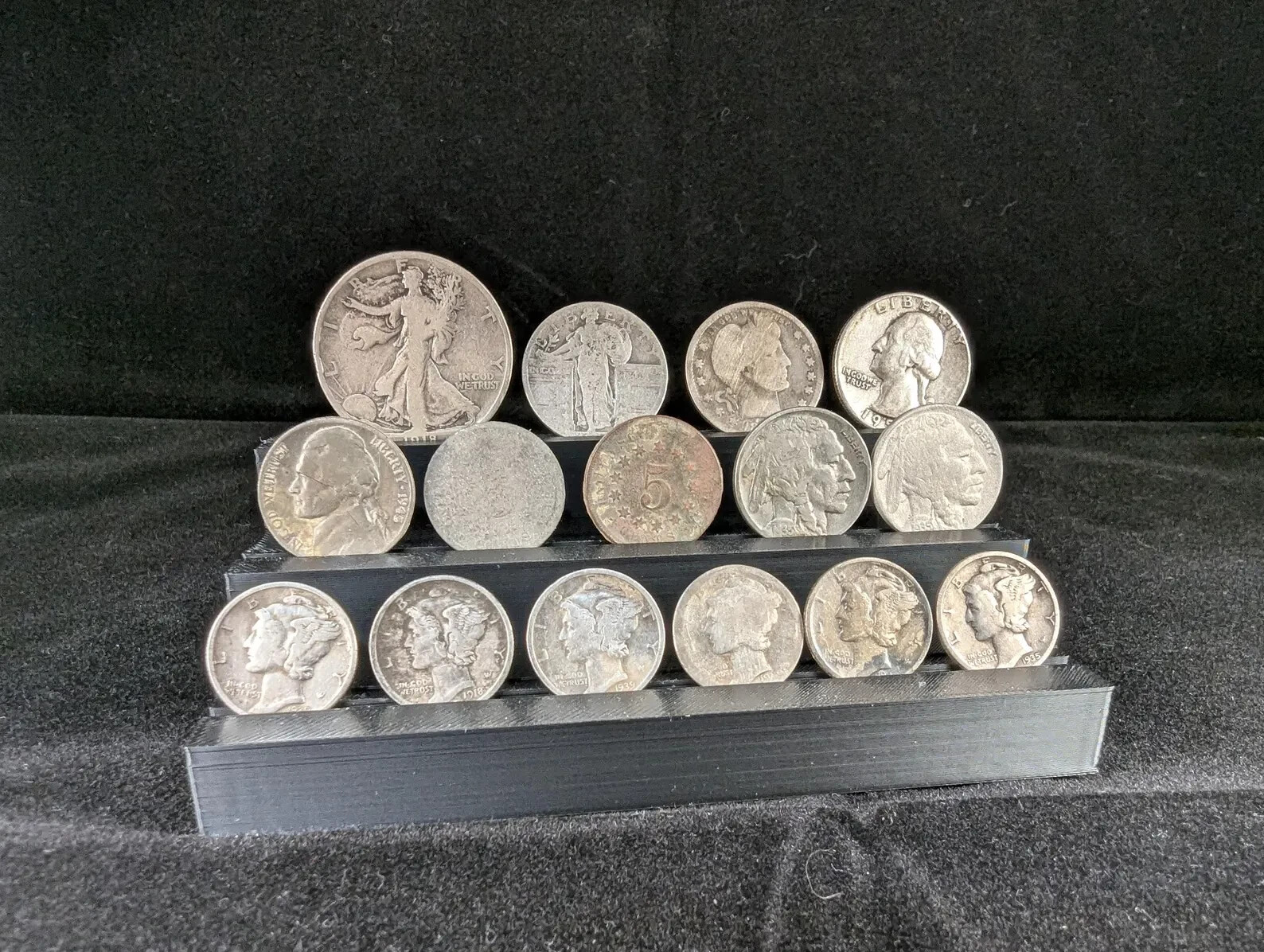 Tiered Coin Collection Display – 3 tiers, elegant coin holder