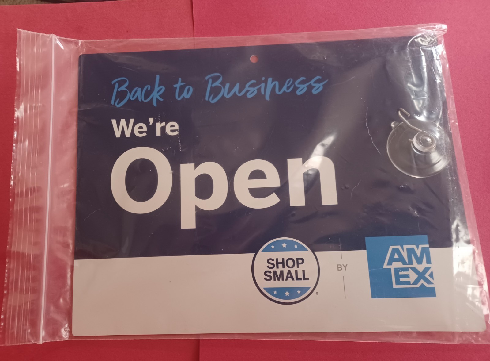 Shop Small We’re Open/Closed Business Door Sign! 11″ X 8 1/2″ With Suction Cup