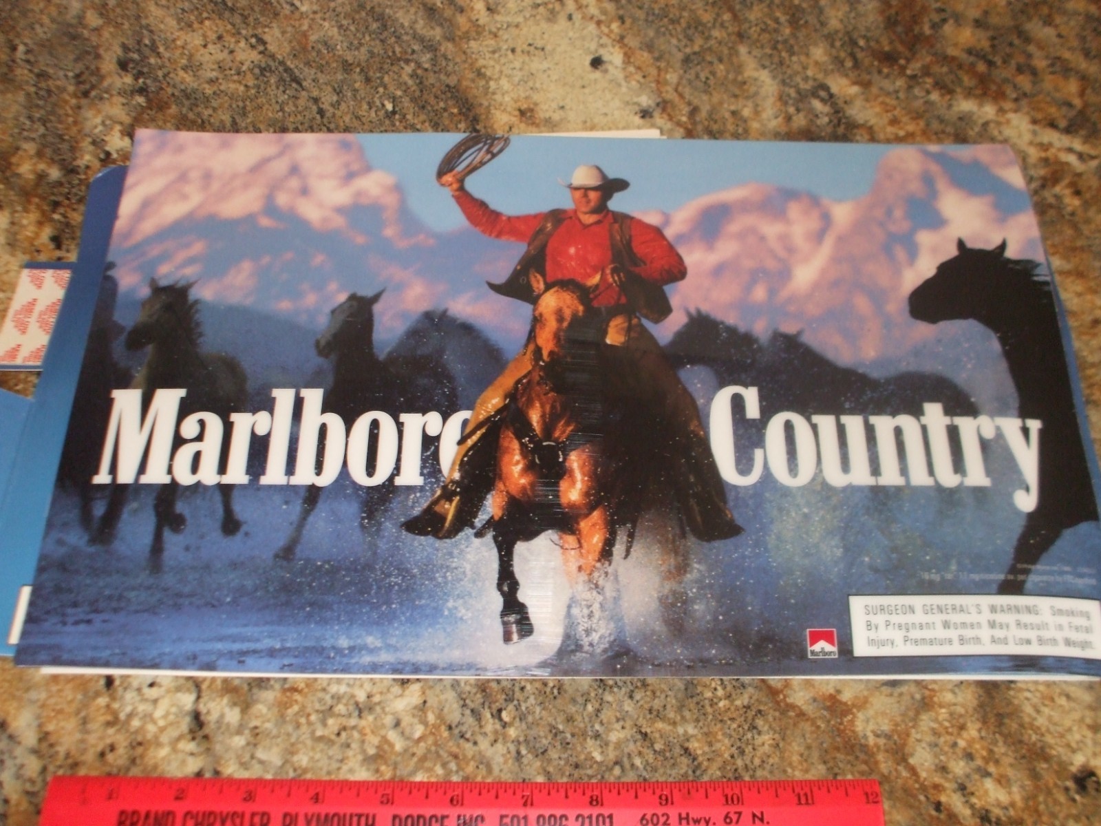 Marlboro Store Display Advertising Cardboard Cowboy – 1998, 1999- Lot of 10