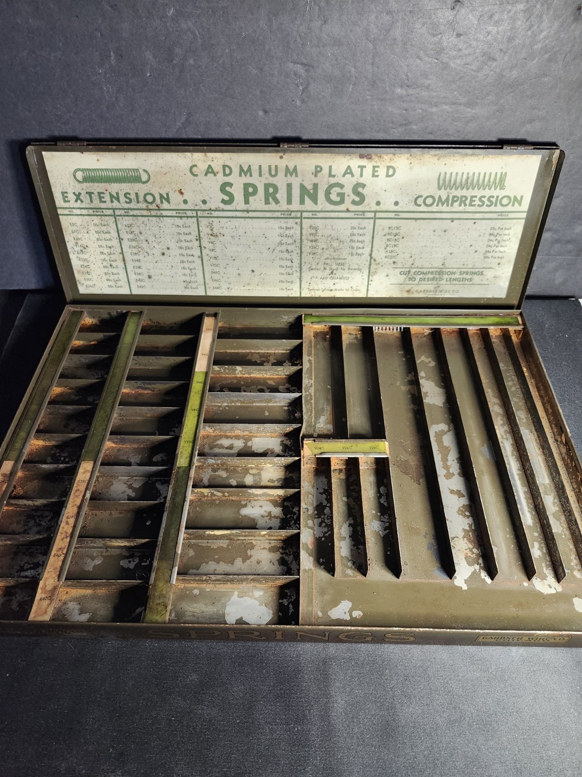 Vintage 30s Gardner Wire Co Country Store Spring Display Case Advertising 12×18