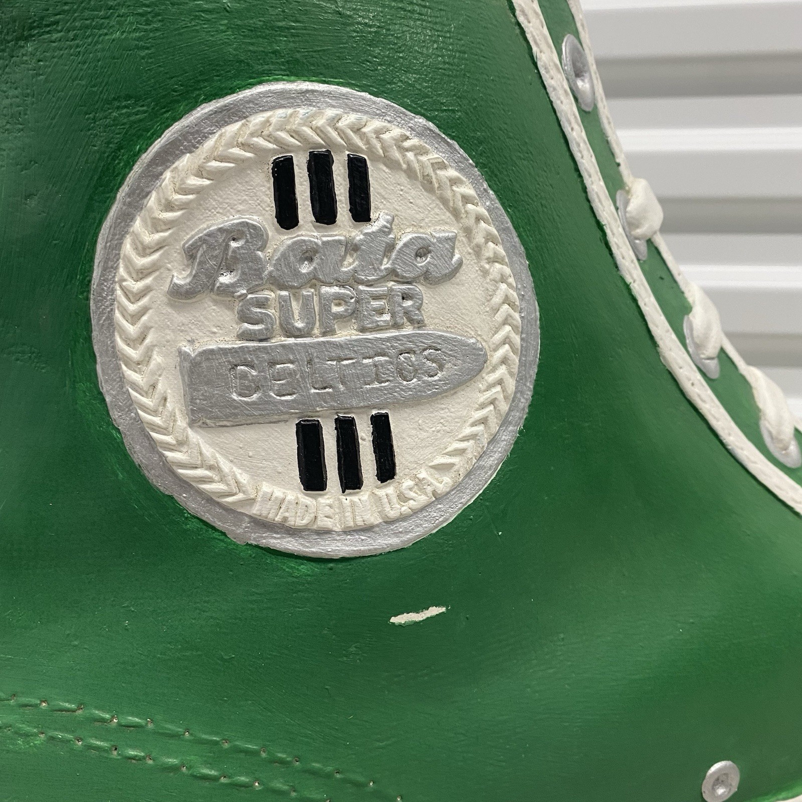 Amazing Vintage Bata Super Shoe Green Boston Celtics Store Display Advertisement