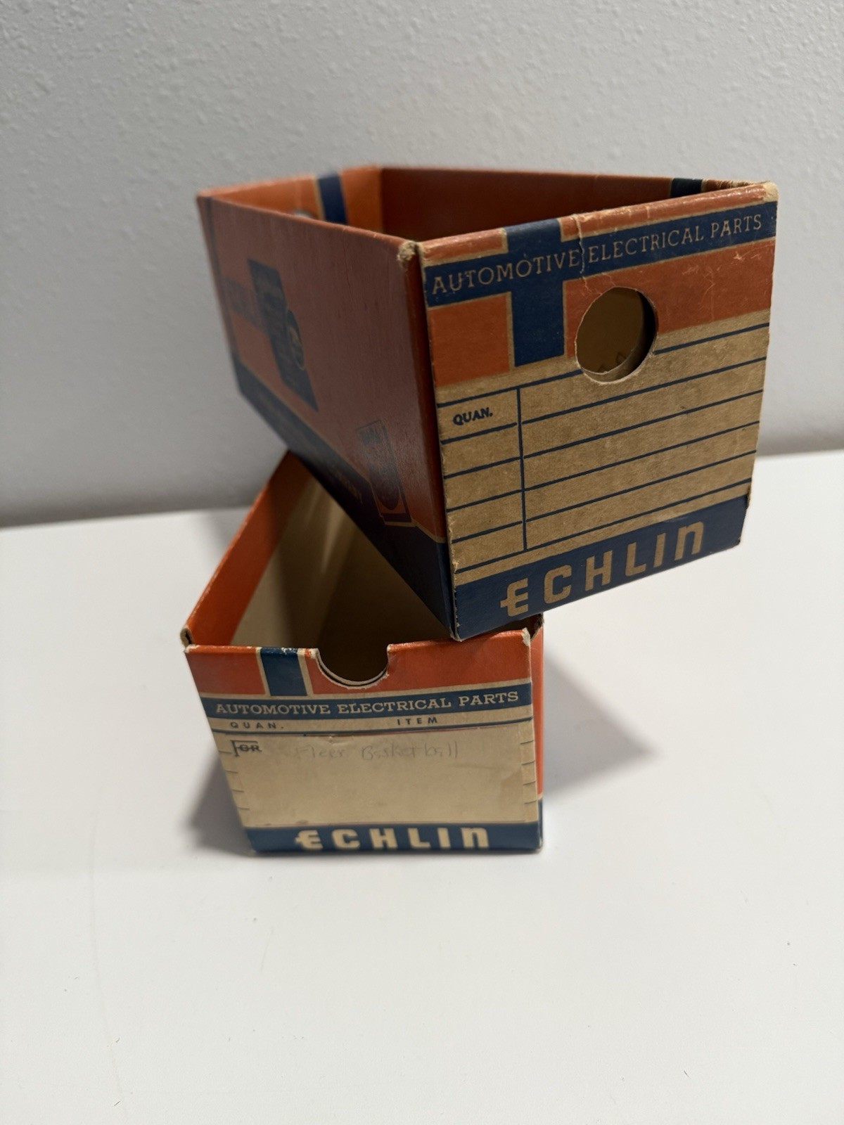 VINTAGE NAPA ECHLIN AUTOMOTIVE PARTS CARDBOARD STORAGE STORE DISPLAY BIN
